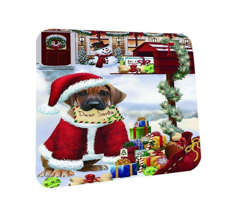 Rhodesian Ridgebacks Dear Santa Letter Christmas Holiday Mailbox Dog Coasters Set of 4