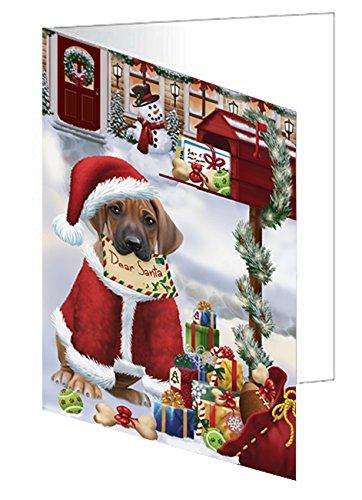 Rhodesian Ridgebacks Dear Santa Letter Christmas Holiday Mailbox Dog Handmade Artwork Assorted Pets Greeting Cards and Note Cards with Envelopes for All Occasions and Holiday Seasons