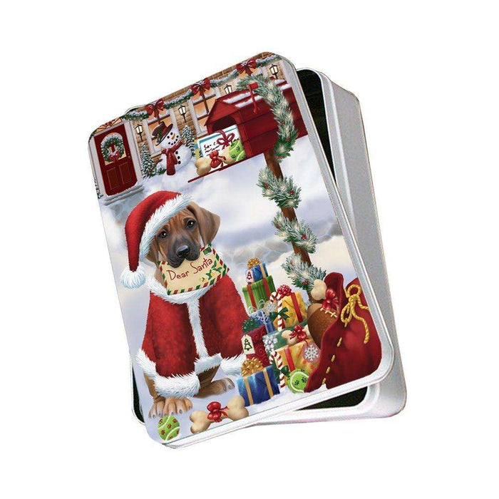 Rhodesian Ridgebacks Dear Santa Letter Christmas Holiday Mailbox Dog Photo Storage Tin