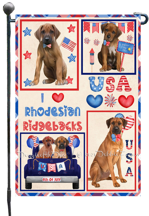 4th of July Independence Day I Love USA Rhodesian Ridgeback Dogs Garden Flag GFLG66929