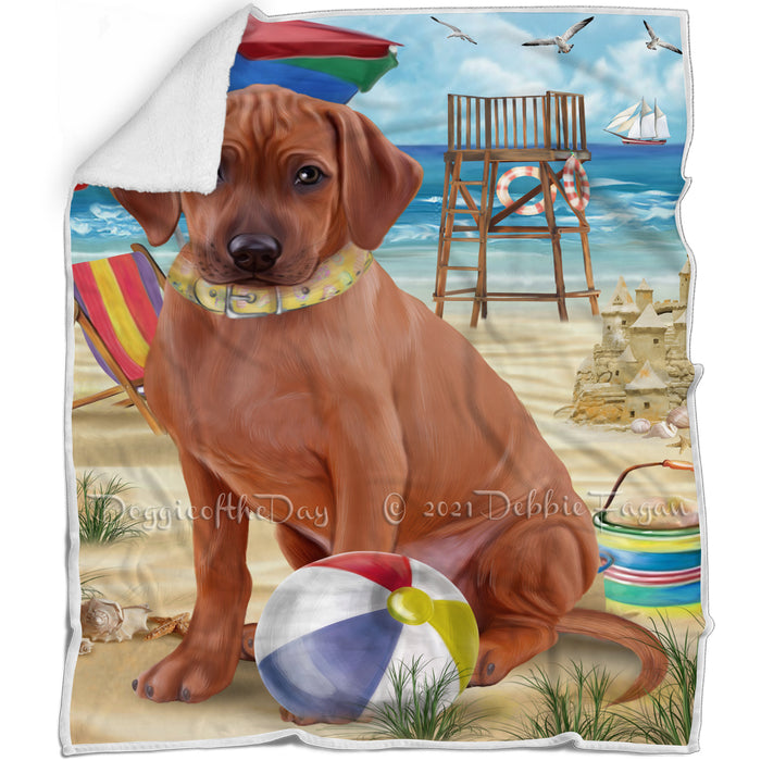 Pet Friendly Beach Rhodesian Ridgeback Dog Blanket BLNKT53130