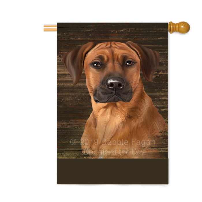 Personalized Rustic Rhodesian Ridgeback Dog Custom House Flag FLG64680
