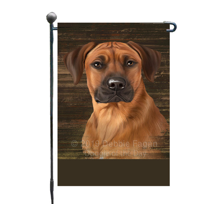 Personalized Rustic Rhodesian Ridgeback Dog Custom Garden Flag GFLG63603