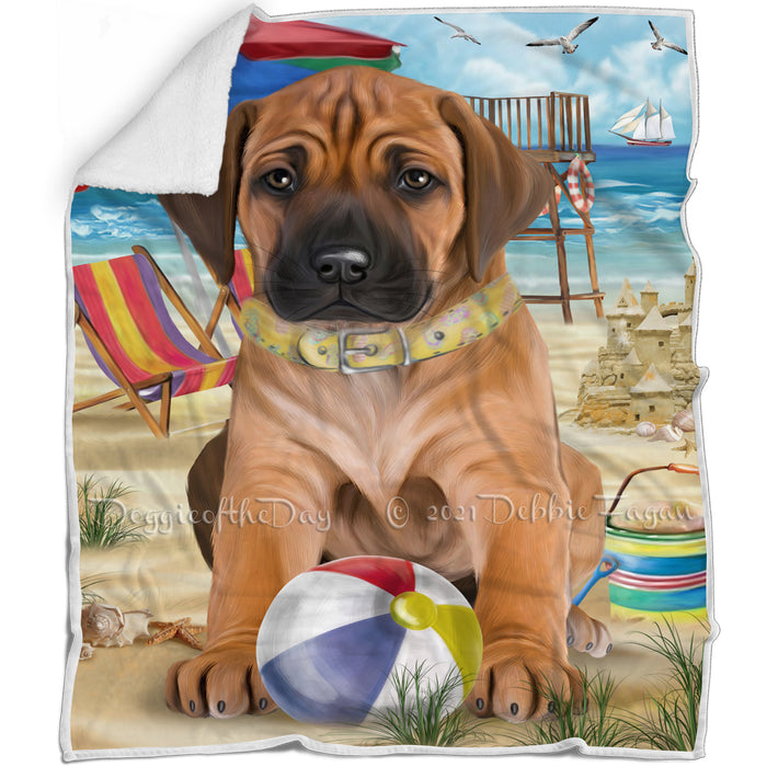 Pet Friendly Beach Rhodesian Ridgeback Dog Blanket BLNKT53139