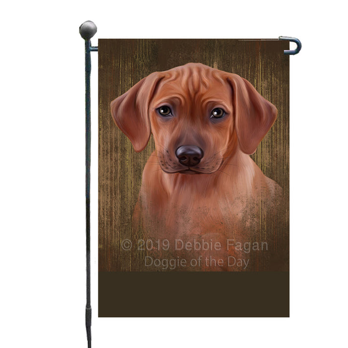Personalized Rustic Rhodesian Ridgeback Dog Custom Garden Flag GFLG63604