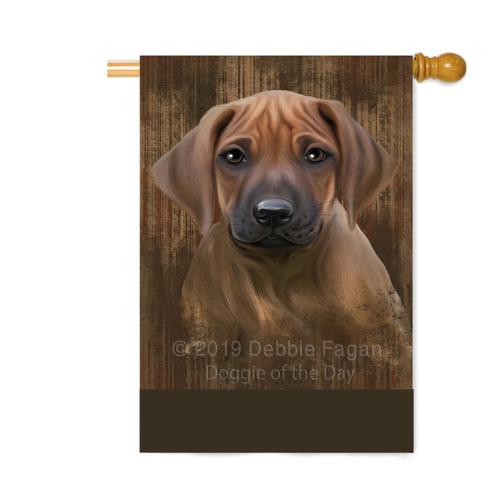 Personalized Rustic Rhodesian Ridgeback Dog Custom House Flag FLG64682
