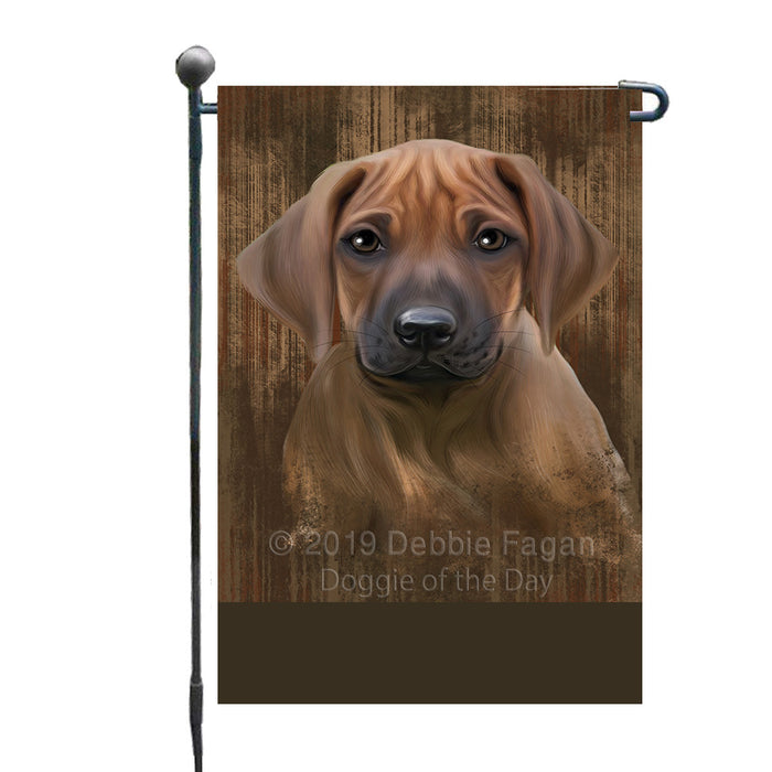 Personalized Rustic Rhodesian Ridgeback Dog Custom Garden Flag GFLG63605