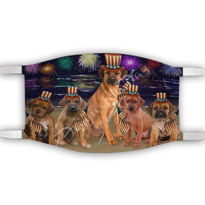 4th of July Independence Day Rhodesian Ridgeback Dogs Face Mask FM49431
