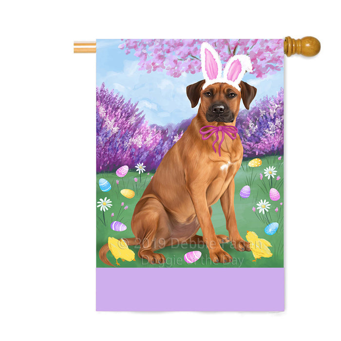 Personalized Easter Holiday Rhodesian Ridgeback Dog Custom House Flag FLG-DOTD-A59025
