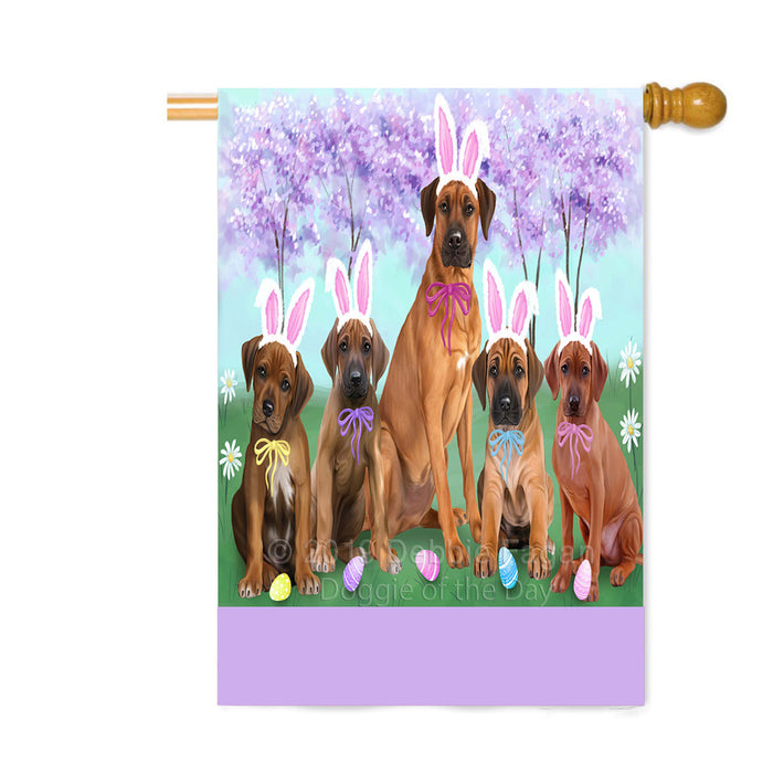 Personalized Easter Holiday Rhodesian Ridgeback Dogs Custom House Flag FLG-DOTD-A59026