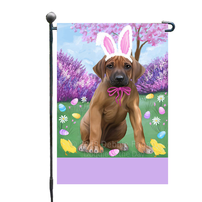 Personalized Easter Holiday Rhodesian Ridgeback Dog Custom Garden Flags GFLG-DOTD-A58971