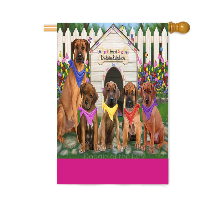 Personalized Spring Dog House Rhodesian Ridgeback Dogs Custom House Flag FLG-DOTD-A63019