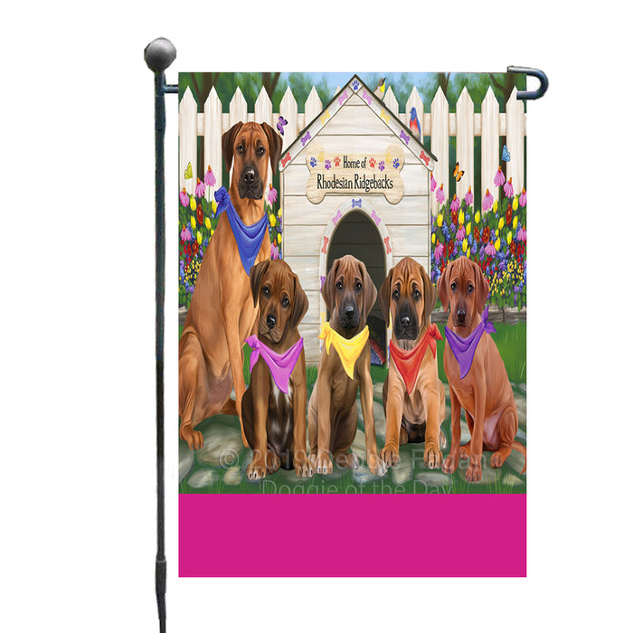 Personalized Spring Dog House Rhodesian Ridgeback Dogs Custom Garden Flags GFLG-DOTD-A62963