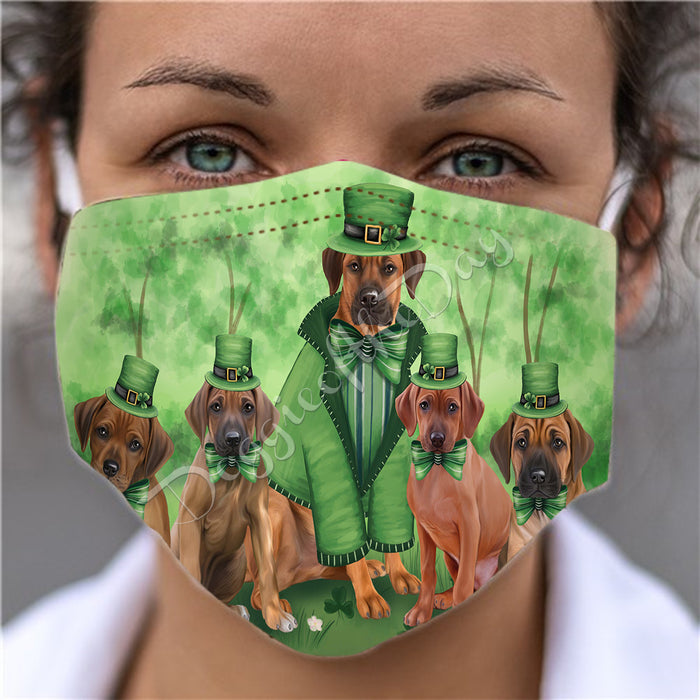 St. Patricks Day Irish Rhodesian Ridgeback Dogs Face Mask FM50178