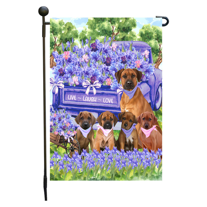 Rhodesian Ridgeback Dogs Garden Flag for Dog and Pet Lovers, Explore a Variety of Designs, Custom, Personalized, Weather Resistant, Double-Sided, Outdoor Garden Yard Decoration