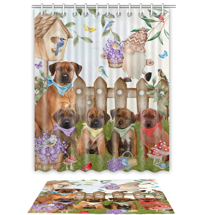 Rhodesian Ridgeback Shower Curtain & Bath Mat Set - Explore a Variety of Personalized Designs - Custom Rug and Curtains with hooks for Bathroom Decor - Pet and Dog Lovers Gift