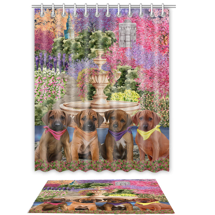 Rhodesian Ridgeback Shower Curtain & Bath Mat Set - Explore a Variety of Custom Designs - Personalized Curtains with hooks and Rug for Bathroom Decor - Dog Gift for Pet Lovers
