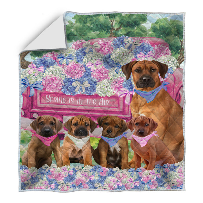 Rhodesian Ridgeback Bedding Quilt, Bedspread Coverlet Quilted, Explore a Variety of Designs, Custom, Personalized, Pet Gift for Dog Lovers