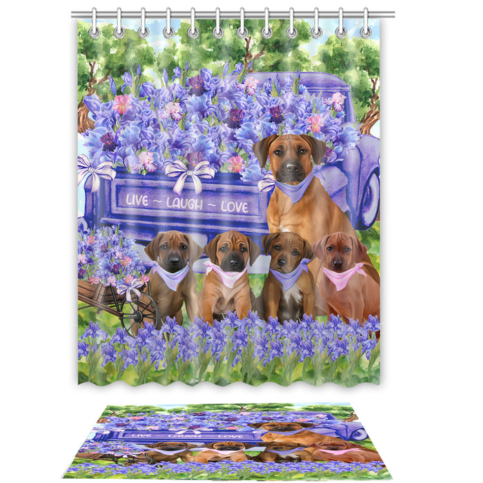 Rhodesian Ridgeback Shower Curtain with Bath Mat Set: Explore a Variety of Designs, Personalized, Custom, Curtains and Rug Bathroom Decor, Dog and Pet Lovers Gift