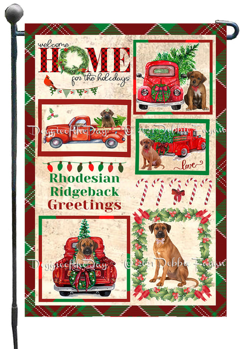 Welcome Home for Christmas Holidays Rhodesian Ridgeback Dogs Garden Flag GFLG67036