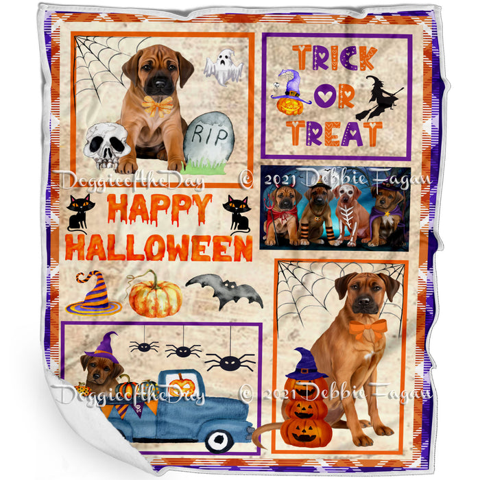 Happy Halloween Trick or Treat Rhodesian Ridgeback Dogs Blanket BLNKT143776