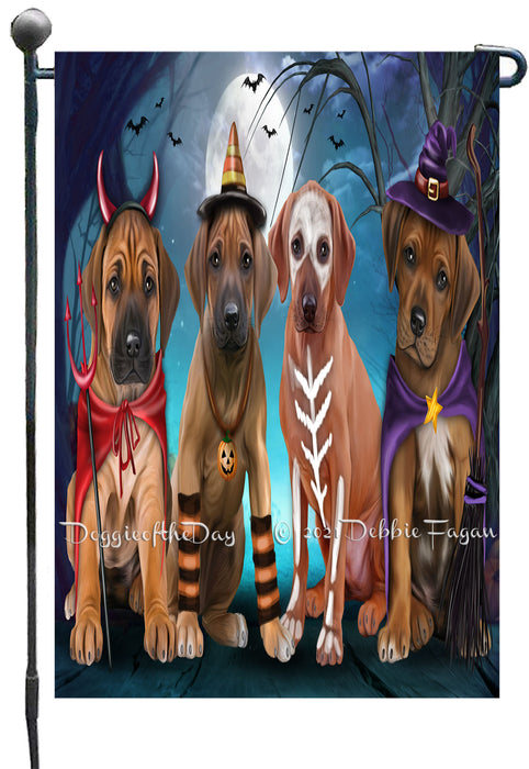Happy Halloween Trick or Treat Rhodesian Ridgeback Dogs Garden Flags- Outdoor Double Sided Garden Yard Porch Lawn Spring Decorative Vertical Home Flags 12 1/2"w x 18"h