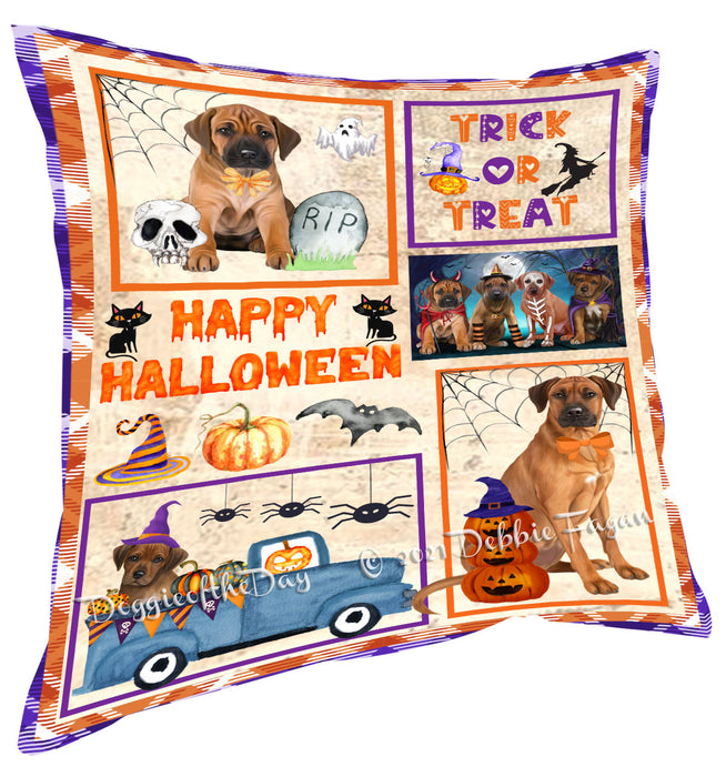 Happy Halloween Trick or Treat Rhodesian Ridgeback Dogs Pillow with Top Quality High-Resolution Images - Ultra Soft Pet Pillows for Sleeping - Reversible & Comfort - Ideal Gift for Dog Lover - Cushion for Sofa Couch Bed - 100% Polyester, PILA88339