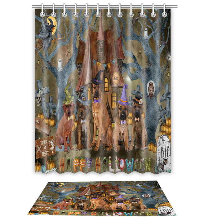 Rhodesian Ridgeback Shower Curtain & Bath Mat Set - Explore a Variety of Custom Designs - Personalized Curtains with hooks and Rug for Bathroom Decor - Dog Gift for Pet Lovers