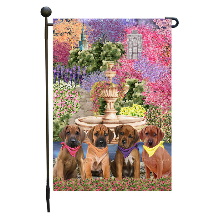 Rhodesian Ridgeback Dogs Garden Flag: Explore a Variety of Designs, Weather Resistant, Double-Sided, Custom, Personalized, Outside Garden Yard Decor, Flags for Dog and Pet Lovers