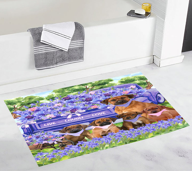 Rhodesian Ridgeback Bath Mat: Non-Slip Bathroom Rug Mats, Custom, Explore a Variety of Designs, Personalized, Gift for Pet and Dog Lovers