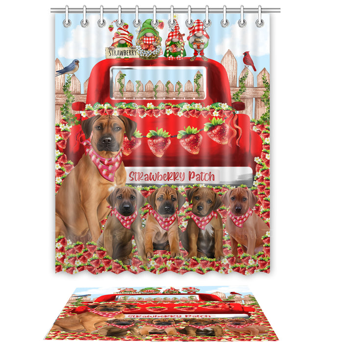 Rhodesian Ridgeback Shower Curtain & Bath Mat Set, Bathroom Decor Curtains with hooks and Rug, Explore a Variety of Designs, Personalized, Custom, Dog Lover's Gifts