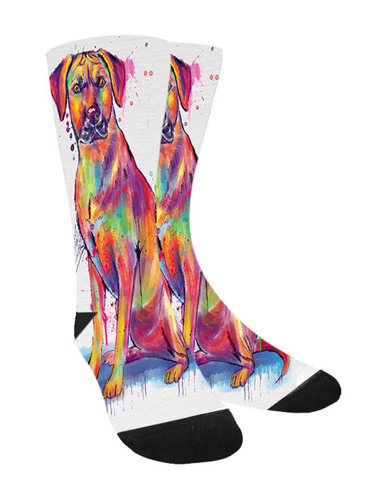 Watercolor Rhodesian Ridgeback Dog Women's Casual Socks