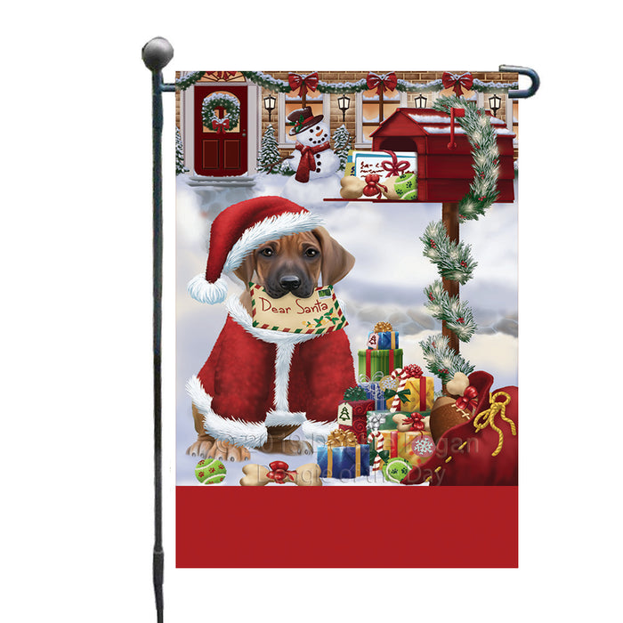 Personalized Happy Holidays Mailbox Rhodesian Ridgeback Dog Christmas Custom Garden Flags GFLG-DOTD-A59963