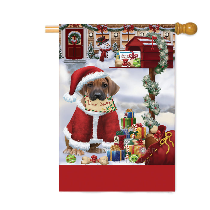 Personalized Happy Holidays Mailbox Rhodesian Ridgeback Dog Christmas Custom House Flag FLG-DOTD-A60019