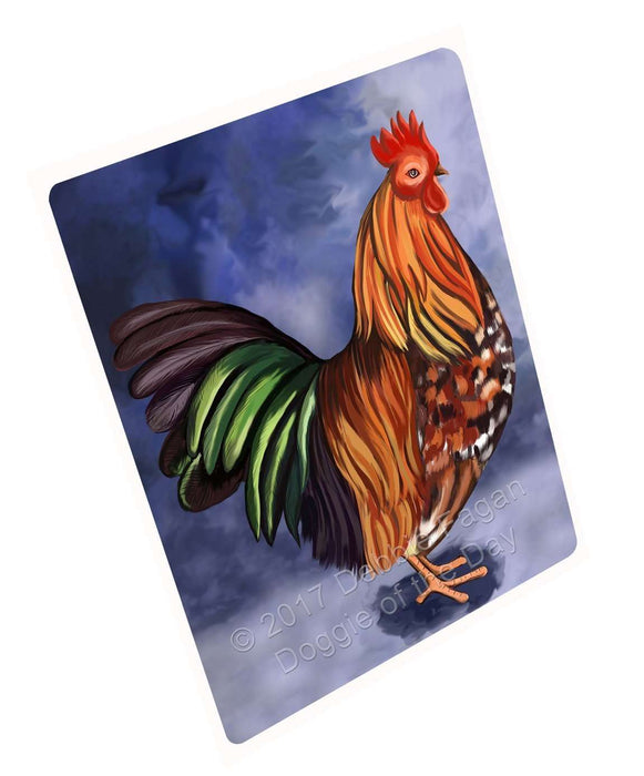 Rooster Art Portrait Print Woven Throw Sherpa Plush Fleece Blanket