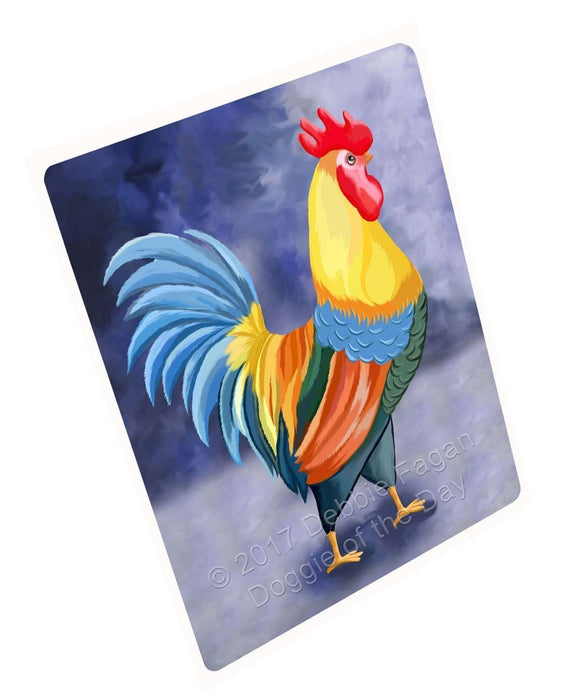 Rooster Art Portrait Print Woven Throw Sherpa Plush Fleece Blanket