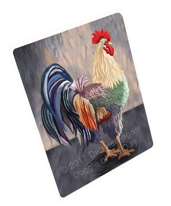 Rooster Art Portrait Print Woven Throw Sherpa Plush Fleece Blanket