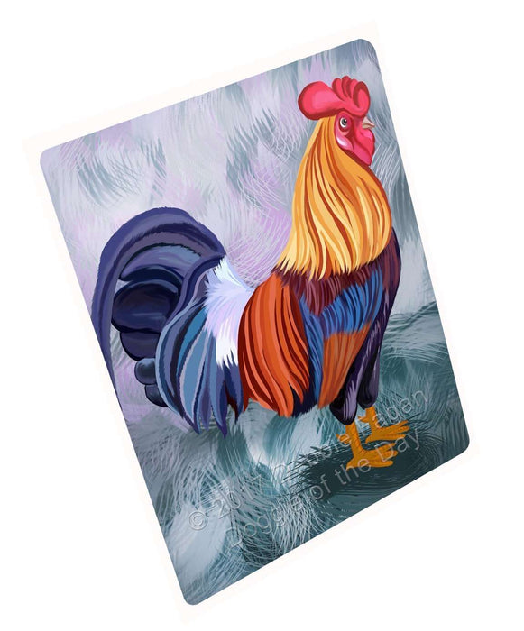 Rooster Art Portrait Print Woven Throw Sherpa Plush Fleece Blanket