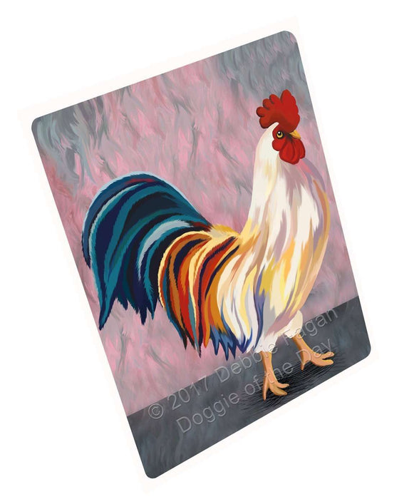 Rooster Art Portrait Print Woven Throw Sherpa Plush Fleece Blanket