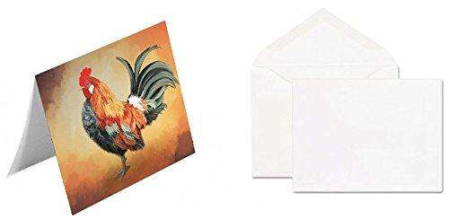 Rooster Handmade Artwork Assorted Pets Greeting Cards and Note Cards with Envelopes for All Occasions and Holiday Seasons GCD48231