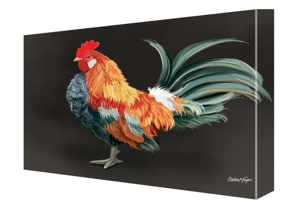 Rooster Painting Printed on Canvas Wall Art Signed