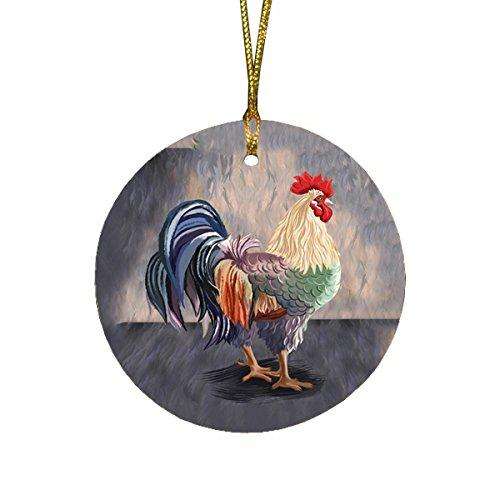 Rooster Round Christmas Ornament