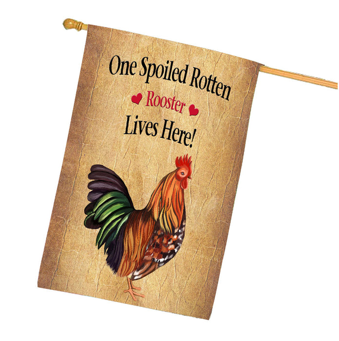 Spoiled Rotten Rooster Dog House Flag Outdoor Decorative Double Sided Pet Portrait Weather Resistant Premium Quality Animal Printed Home Decorative Flags 100% Polyester FLG68455