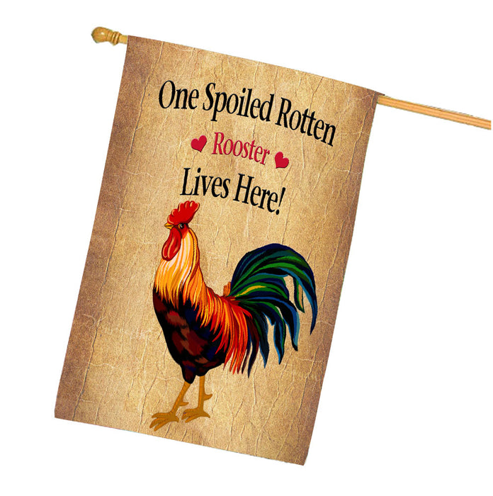 Spoiled Rotten Rooster Dog House Flag Outdoor Decorative Double Sided Pet Portrait Weather Resistant Premium Quality Animal Printed Home Decorative Flags 100% Polyester FLG68456