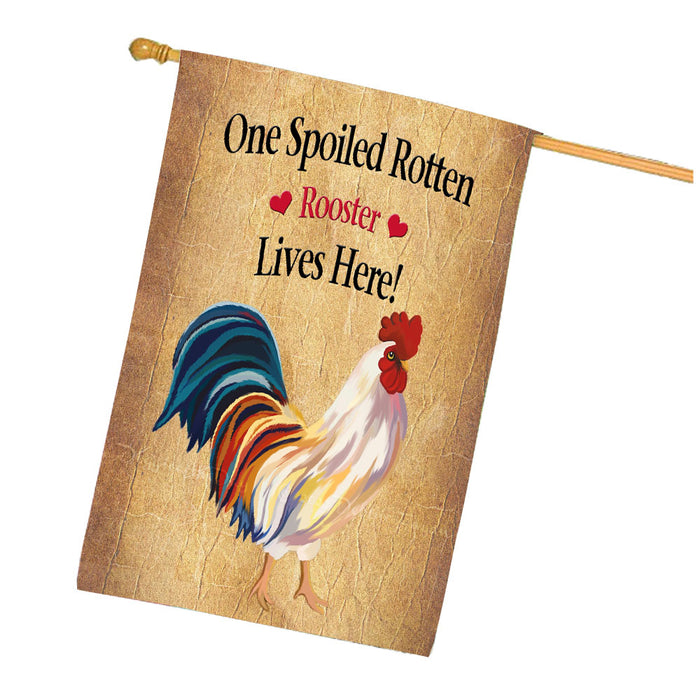 Spoiled Rotten Rooster Dog House Flag Outdoor Decorative Double Sided Pet Portrait Weather Resistant Premium Quality Animal Printed Home Decorative Flags 100% Polyester FLG68457