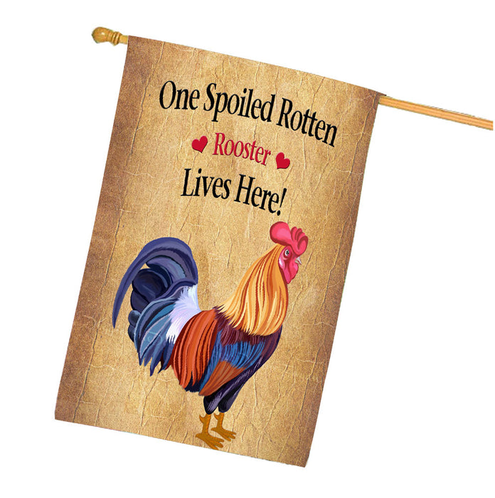 Spoiled Rotten Rooster Dog House Flag Outdoor Decorative Double Sided Pet Portrait Weather Resistant Premium Quality Animal Printed Home Decorative Flags 100% Polyester FLG68459