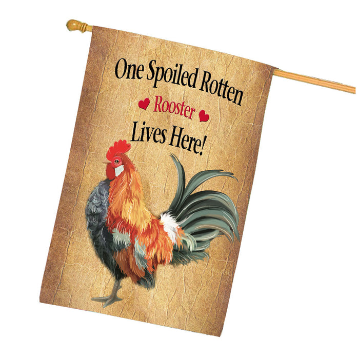 Spoiled Rotten Rooster Dog House Flag Outdoor Decorative Double Sided Pet Portrait Weather Resistant Premium Quality Animal Printed Home Decorative Flags 100% Polyester FLG68454