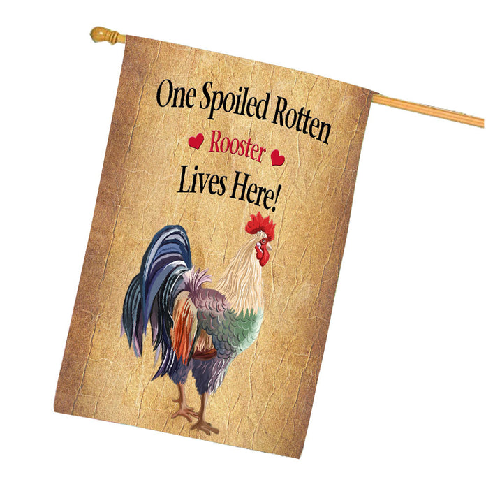 Spoiled Rotten Rooster Dog House Flag Outdoor Decorative Double Sided Pet Portrait Weather Resistant Premium Quality Animal Printed Home Decorative Flags 100% Polyester FLG68453