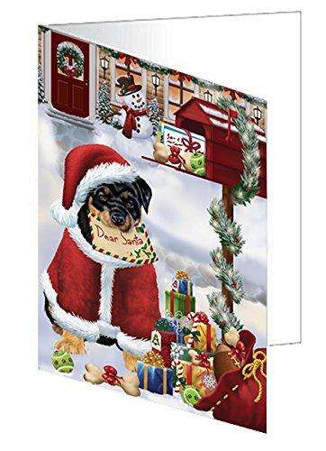 Rottweiler Dear Santa Letter Christmas Holiday Mailbox Dog Handmade Artwork Assorted Pets Greeting Cards and Note Cards with Envelopes for All Occasions and Holiday Seasons