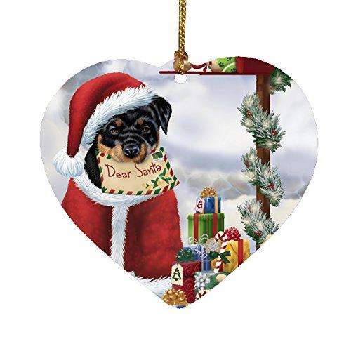 Rottweiler Dear Santa Letter Christmas Holiday Mailbox Dog Heart Ornament